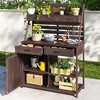 Christopher Knight Home Isolde Outdoor Fir Wood Potting Bench with 5 Drawers and Slatted Back Panel - 2 of 4