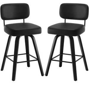 Bekrvio 26'' Swivel Counter Height Bar Stools, Upholstered Faux Leather - 1 of 4