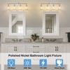 POWLIG 30.3-in 4-Light Modern Polished Nickel Dimmable Bathroom Vanity Light with Cone Clear Glass Shade - 4 of 4