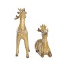 Transpac Resin 10.5 in. Brown Christmas Holiday Floral Reindeer Decor Set of 2 - 2 of 4