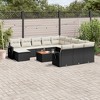 vidaXL 13 Piece Patio Sofa Set with Cushions - Black and Cream - 2 of 4