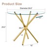 36.6" Round Dining Table with Tempered Glass Tabletop Modern Circle Kitchen Table Glass Table with Metal Legs for Kitchen, Dining Room, Office - 2 of 4