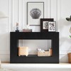Gulches 55 in Black Rectangular MDF Console Table with Ash Veneer Vertical Slats Open Shelf - 3 of 4