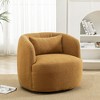 KINWELL 34" Poly Blend Boucle Fabric Upholstered Swivel Armchair - 3 of 4