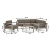 Christopher Knight Home Cape Coral Outdoor Aluminum 6 Seater Sectional Sofa and Club Chair Chat Set - 3 of 4