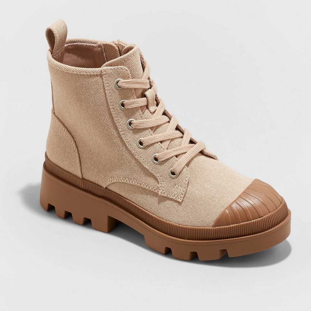 Size 6.5 Women's Teagan Lace-Up Sneaker Boots - Universal Thread Light Brown 