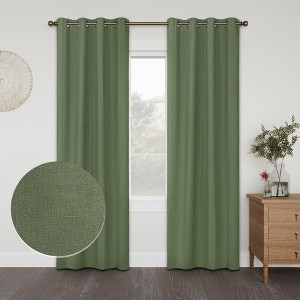 Awesome Home  Linen Slub Blackout Grommet Pair (2 Panels) - 1 of 4