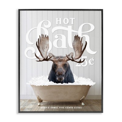 Stupell Industries Vintage Bathroom Moose Ad, 11" x 14"
