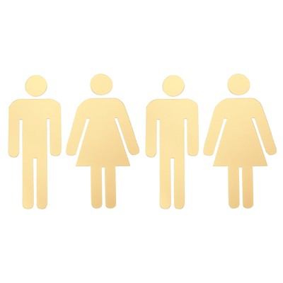 Unique Bargains Self-Adhesive Decor Office Business Men Women Restroom Sign 2 Set