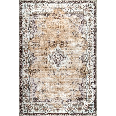 nuLOOM Paisley SpinClean Machine Washable Stain-Resistant Area Rug