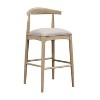Sapphtopaz Modern Wooden Bar Stools Set of 2 with Curved Back & Upholstered Seat Counter Height Stools with Footrest for Kitchen Island - 3 of 4