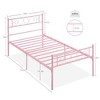 Homhougo Queen Size Metal Platform Bed Frame with Headboard and Footboard, Heart Shaped Bed Frame Pink - 2 of 4