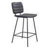 HomeRoots Set of Two 26" Black Faux Leather And Steel Low Back Counter Height Bar Chairs - 4 of 4