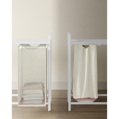 White Metal Frame Laundry Sorter with Removable Bags