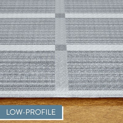 Comfort Plus Dark Grey Geometric Memory Foam Kitchen Mat