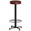 vidaXL Bar Stool Set of 2 Brown, Black Real leather, Powder-coated iron - 4 of 4