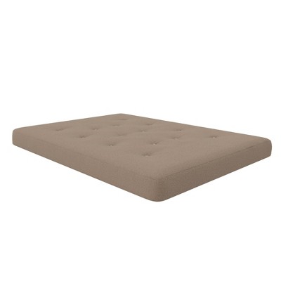 Full Tan Microfiber Innerspring Futon Mattress with Tufted Cover