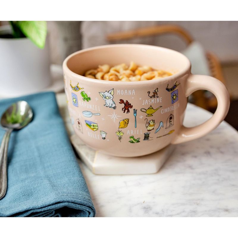 Silver Buffalo Disney Princess Ceramic Soup Mug with Vented Lid | Holds 24 Ounces, 3 of 7
