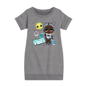 Girls' - LOL Surprise! - Pool Party Vibes Graphic Short Sleeve Fleece Dress - 1 of 3