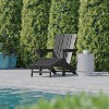 Flash Furniture Halifax HDPE Adirondack Chair with Cup Holder and Pull Out Ottoman, All-Weather HDPE Indoor/Outdoor Lounge Chair - 4 of 4