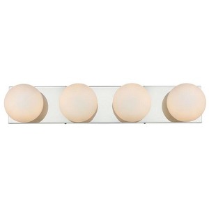 Elegant Lighting Jaylin 4 light Chrome and frosted white Bath Sconce - 1 of 4