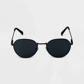 Women's Metal Round Sunglasses - Universal Thread™ Black/Gold