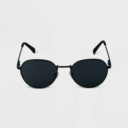 Black and cheap silver round sunglasses