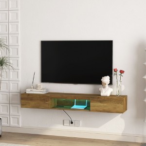 CAVINAS 63" Floating TV Stand with 16 Color LEDs Modern Entertainment Center Media Console - 1 of 4
