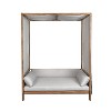 Scott Living Dara Outdoor Acacia Wood Daybed with Canopy and Curtains, Washable Cushions and Detachable Pillows - 4 of 4