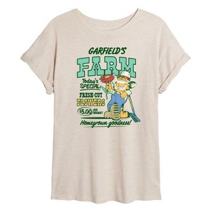 Women's - Garfield - Garfields Farm Oversized Graphic T-Shirt - 1 of 4