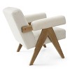 Morgan Accent Chair With Arms,22.5" Wide Lounge Armrest Linen Accent Chair,Upholstered Seat and Back With V Shape Solid Wood Legs-Maison Boucle - 4 of 4