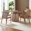 47" Modern Country Faux Solid Wood Dining Table,4-6 Seater Table With Walnut Wood Tabletop,Wooden Round Kitchen Dining Table-Coolbibila - 3 of 4
