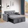 3-in-1 Multi-Functional Velvet Sleeper Sofa Couch with Pullout Bed, Loveseat Sofa Sleeper with USB Port,Adjustable Backrest - 3 of 4