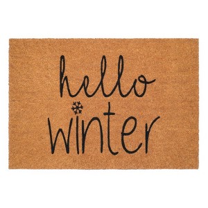 HomeRoots 24" X 36" Brown And Black Christmas Outdoor Coir Door Mat - 1 of 4