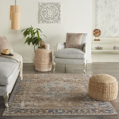Ivory Malta 47"x67" Stain-Resistant Synthetic Area Rug