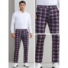 Lars Amadeus Men's Plaid Flat Front Business Dress Suit Pants - 4 of 4