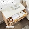 SinCiDo Modern 32"Tall Nightstand Set of 2, Fluted Curved Profile w/Faux Marble Top, 3 Drawer Storage Bedside Tables for Bedroom - 4 of 4