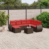vidaXL 8 Piece Patio Sofa Set with Cushions Brown Poly Rattan - 2 of 4