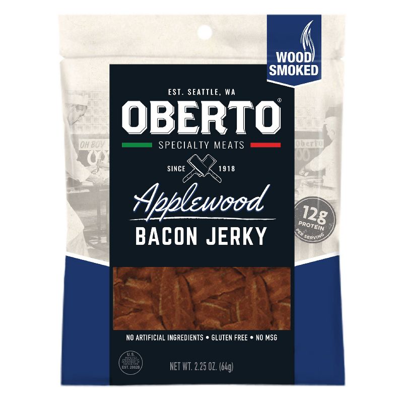 Oberto All Natural Bacon Jerky - 2.25oz, 1 of 8