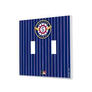 MLB Cooperstown West Teams Pinstripe Hidden-Screw Light Switch Plate for Double Toggle - 1 of 4