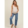 Pinkblush Blue Raw Hem Ankle Slim Wide Leg Maternity Jeans - 2 of 4