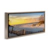 Stupell Industries Panoramic Coastal Beach Sunrise Floating Frame Canvas Art, Brown, 31" x 14" - 2 of 4