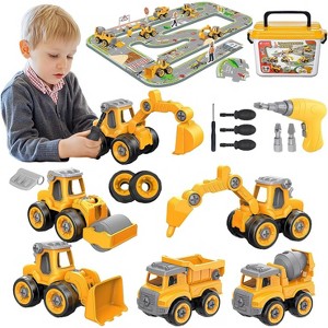 Take Apart Excavator Toy with Electric Drill, STEM Building Learning Set for Kids Ages 3-8 - 1 of 4