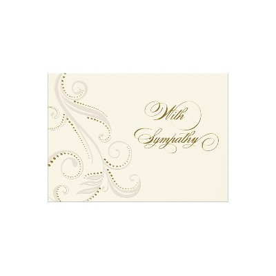 JAM Paper Blank Sympathy Greeting Cards Set Damask With Sympathy 526BG775WB