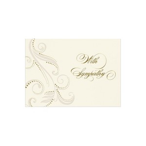 JAM Paper Blank Sympathy Greeting Cards Set Damask With Sympathy 526BG775WB - 1 of 1