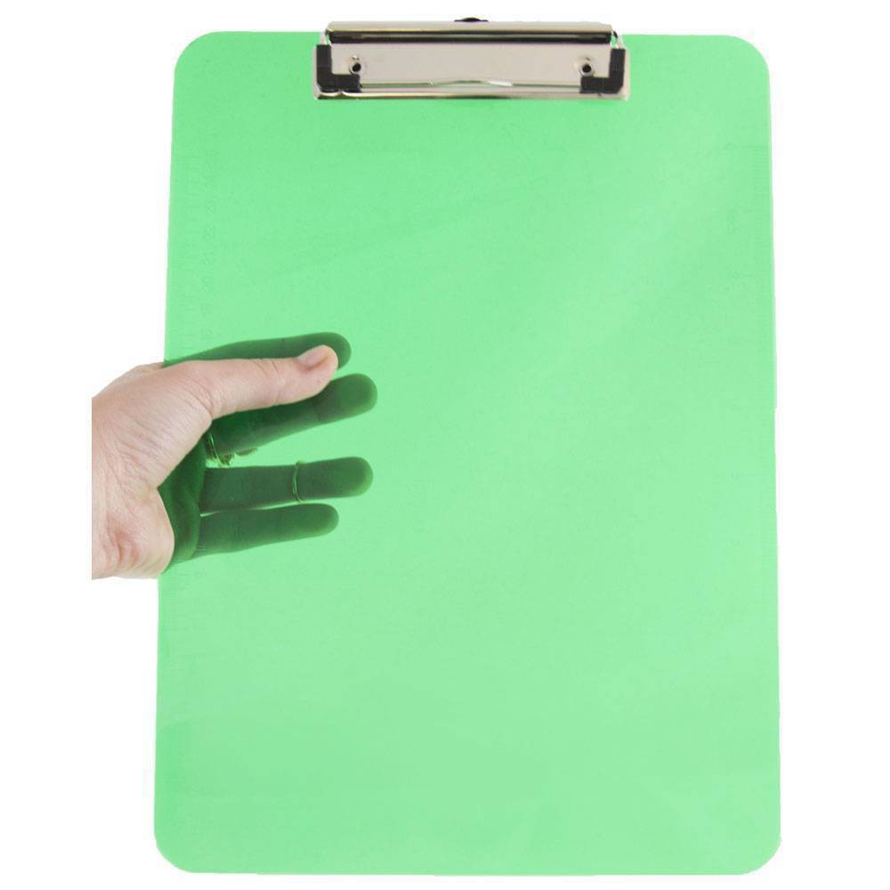 JAM Paper 9" x 12 1/2" Plastic Clipboards with Low Profile Metal Clip - Letter Size - Green: Standard Letter Sized Clipboard