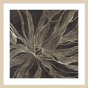 Amanti Art Lines of Gold Floral I by Asia Jensen Wood Framed Wall Art Print - 1 of 4