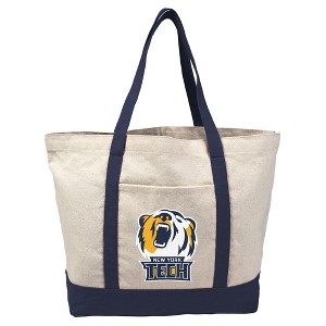 New York Institute Of Technology Primary Logo Canvas Tote Bag With External Pocket, Reusable Shoulder Bag for Shopping, School, Beach - 1 of 4