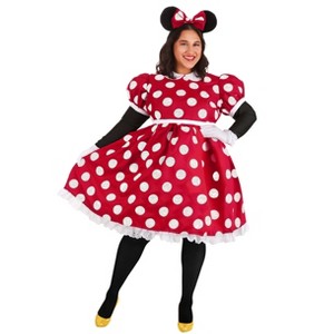 HalloweenCostumes.com 1X Women Disneys Adult Minnie Mouse Costume for Women, Minnie Polka Dotted Halloween Dress, Black/Red/White - 1 of 4