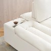 44.29 inch with movable storage cabinet with cup holder, reclining beige Polyester single sofa for bedroom living room and balcony - 2 of 4